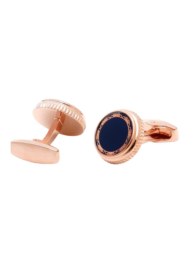 Men's Cufflinks Advanced Retro Pattern Rose Gold Round Copper Shirt Sleeve Nail
