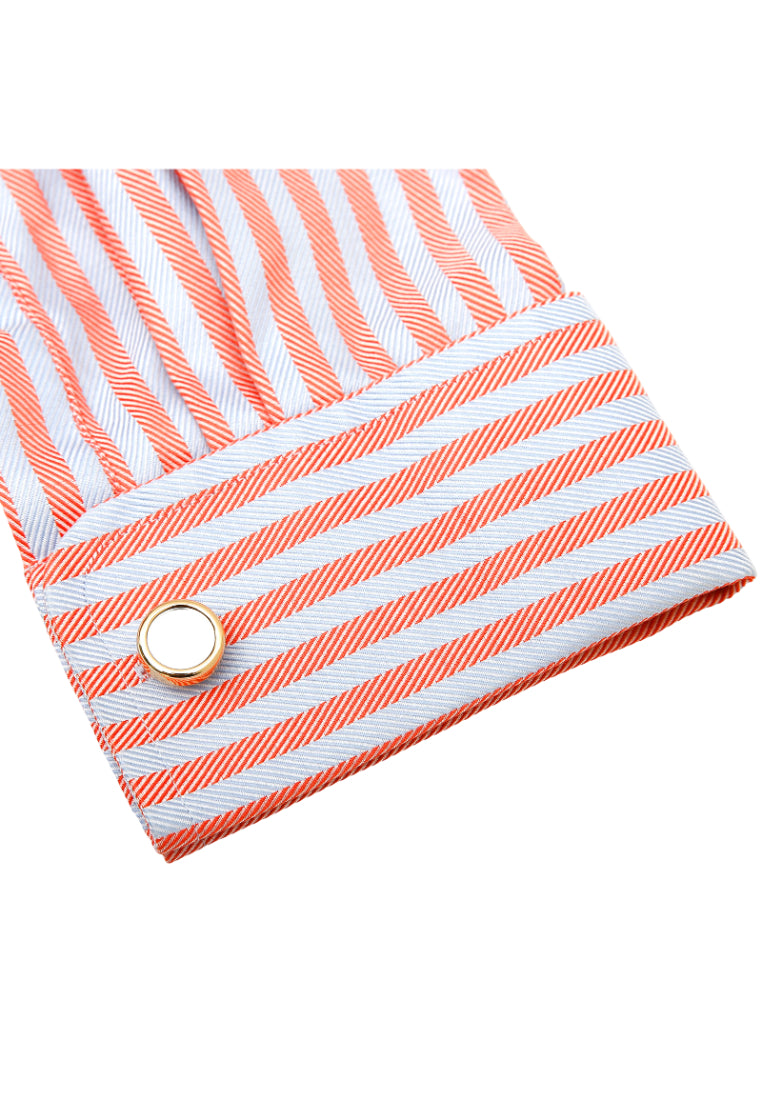 Men's Cufflinks Personalized Creative Mirror Inlaid Round Gold Shirt Accessories Pair