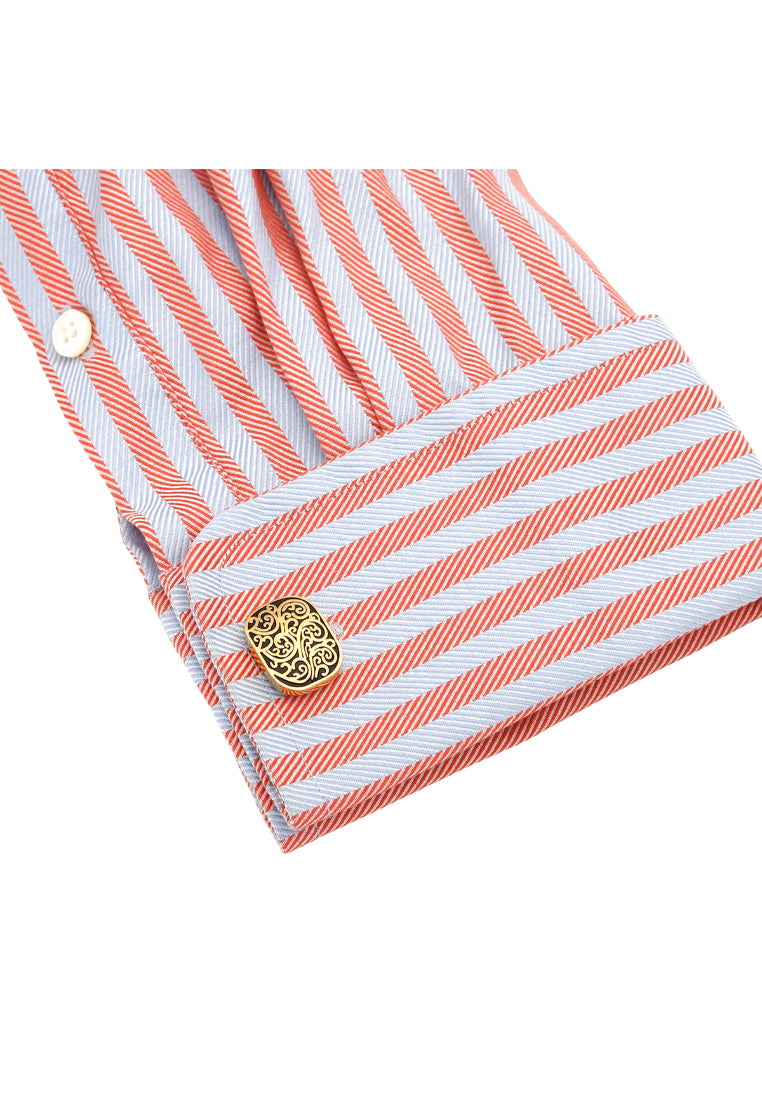 Simple Retro Pattern Rectangular Copper Gold Silver Men's Cufflinks