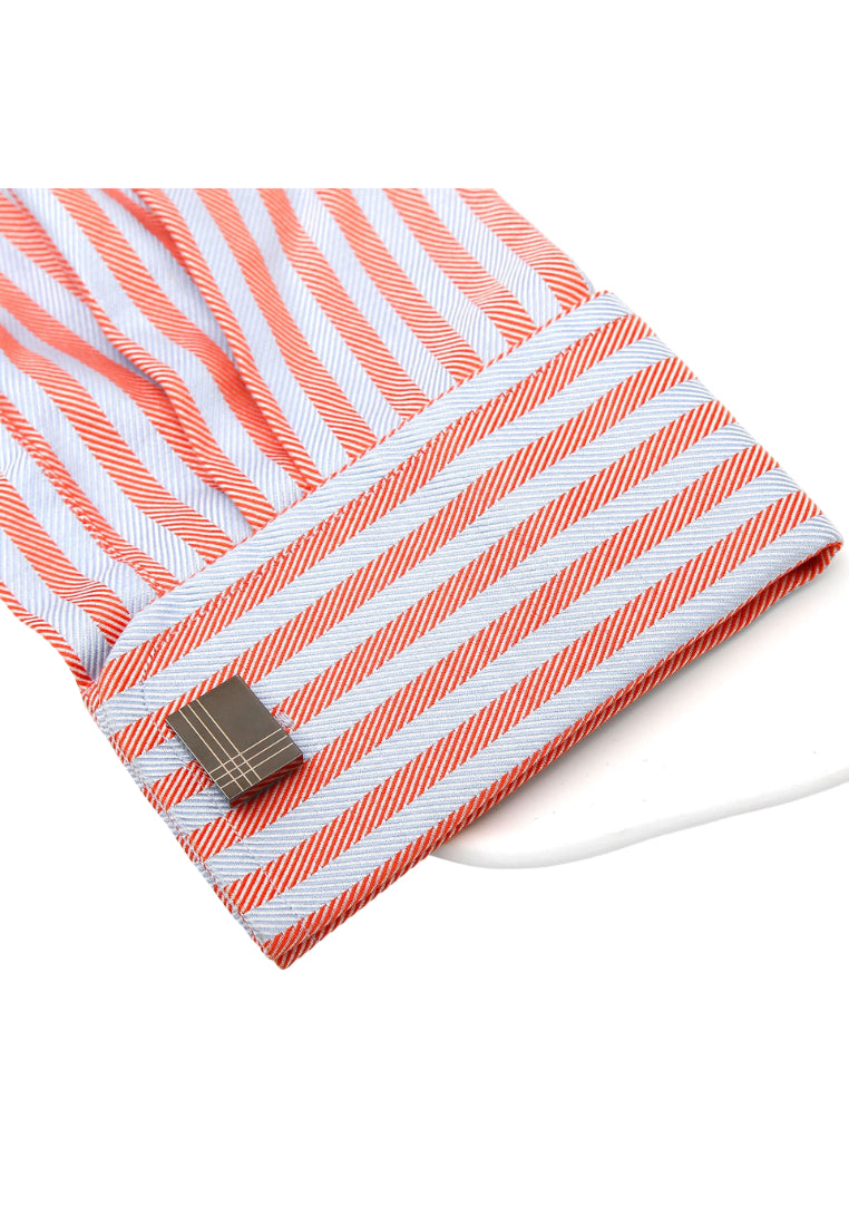 Men's Cufflinks Simple Laser Striped French Gun Gray Square Shirt Button Jewelry Pair