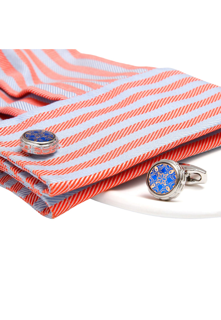 Men's Cufflinks Simple French Art Creative Round Silver Accessories