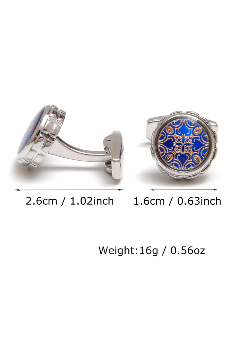 Men's Cufflinks Simple French Art Creative Round Silver Accessories