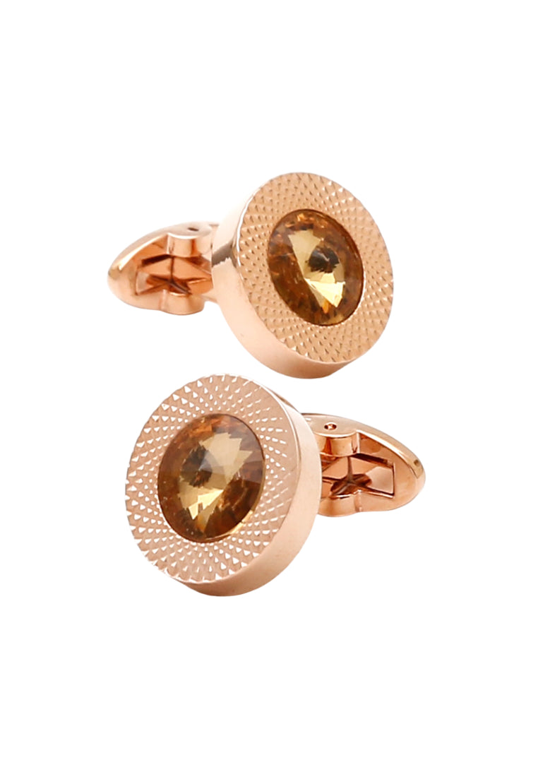 Men's Cufflinks Light Luxury French Temperament Inlaid Crystal Round Shirt Jewelry