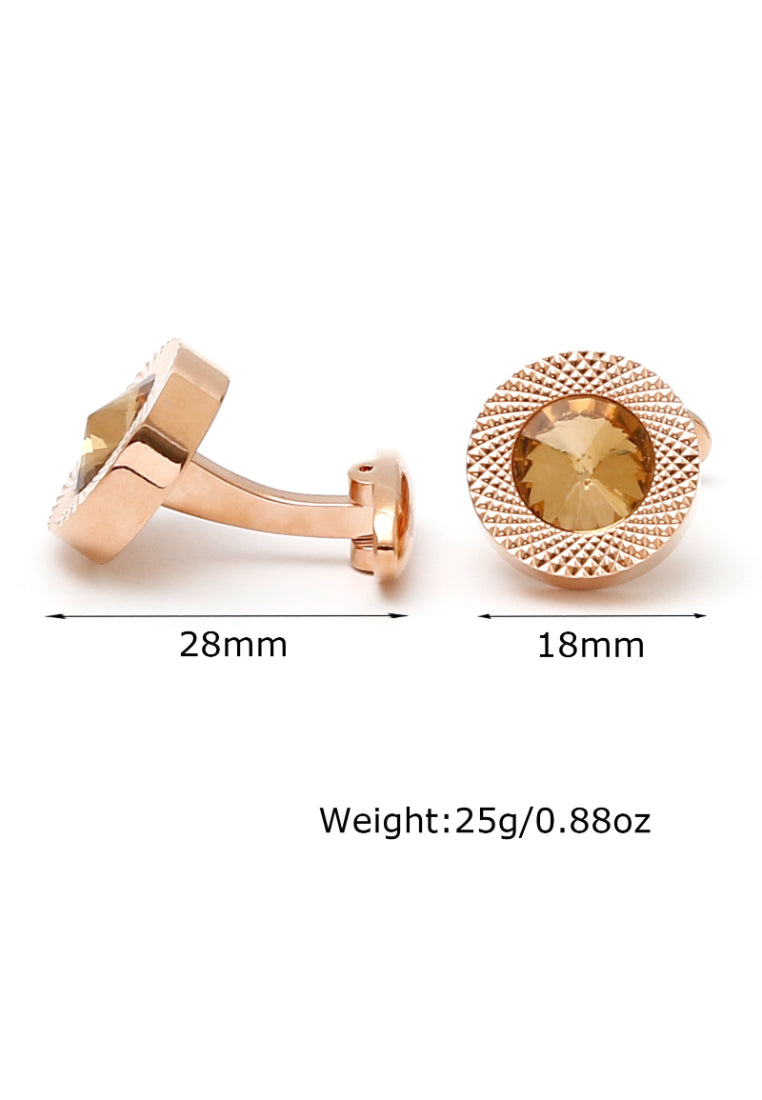 Men's Cufflinks Light Luxury French Temperament Inlaid Crystal Round Shirt Jewelry