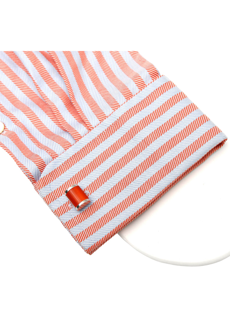 Men's Cufflinks Light Luxury Orange Red Cat's Eye Stone French Shirt Sleeve Nail Button Jewelry Pair