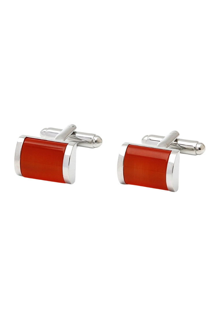 Men's Cufflinks Light Luxury Orange Red Cat's Eye Stone French Shirt Sleeve Nail Button Jewelry Pair