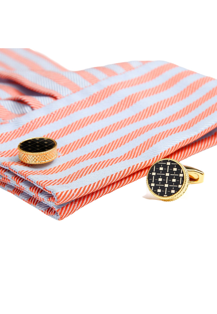 Pair Of Simple French Striped Color Selection Men's Shirt Cufflinks