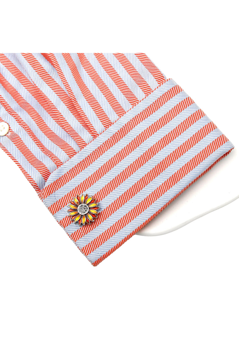 Men's Cufflinks Simple French Flower Shape Copper Shirt Cuff Nail Buttons