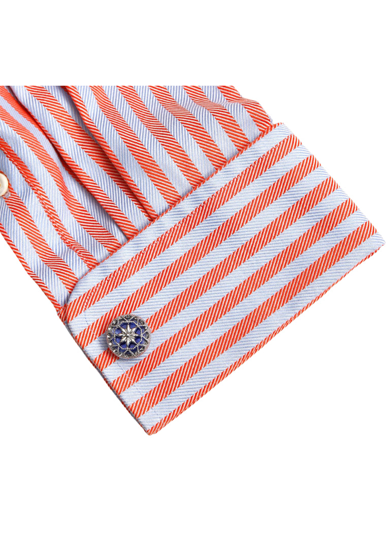 Exquisite Creative Hollow Pattern Design Round Color Selection Men's Cufflinks