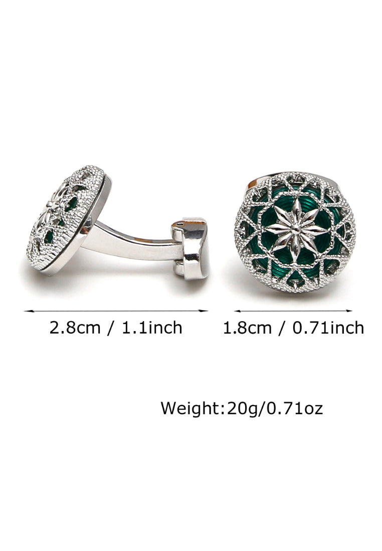 Exquisite Creative Hollow Pattern Design Round Color Selection Men's Cufflinks
