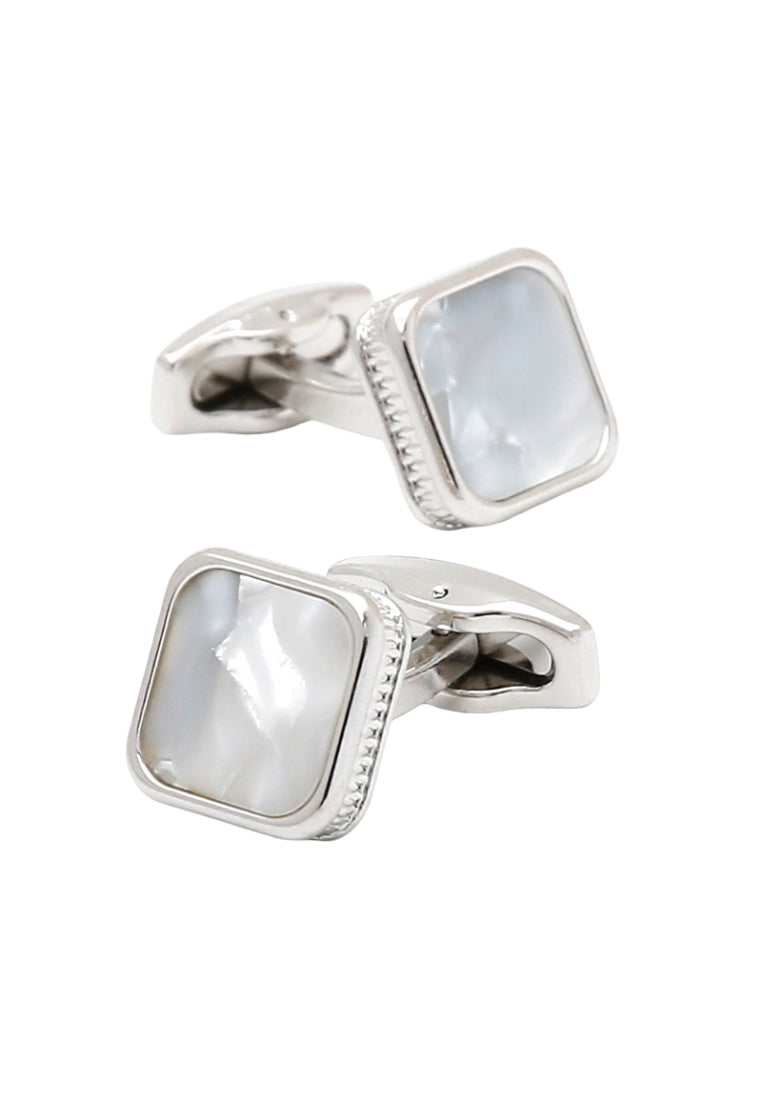 Men's Cufflinks, Light Luxury, French Style, Shell Square Metal Shirt Cuff Nail Accessories