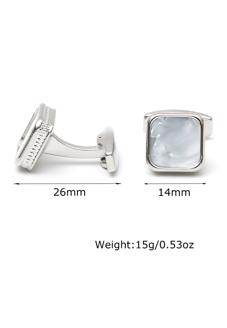 Men's Cufflinks, Light Luxury, French Style, Shell Square Metal Shirt Cuff Nail Accessories