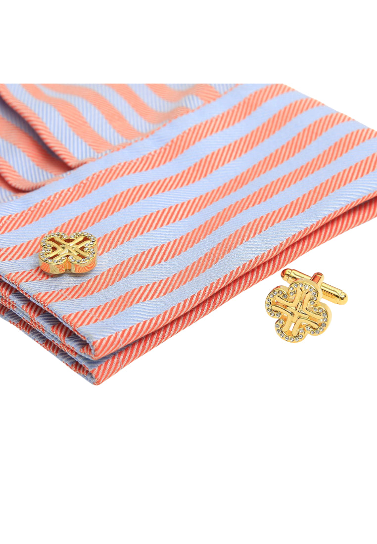 Men's Cufflinks Hollow Inlaid Rhinestone Cross Shape Copper Gold Silver Selected Shirt Cuff Nail Buttons