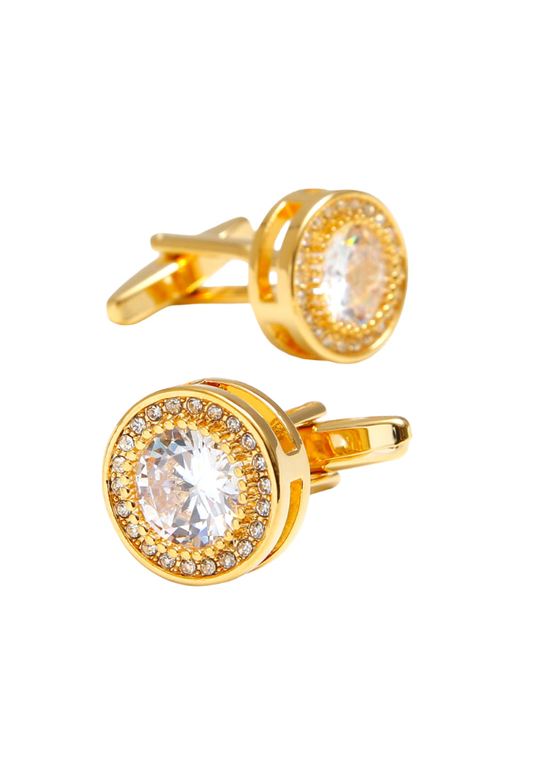 Men's Cufflinks Retro Light Luxury Inlaid Zircon Round Shirt Cuff Nails