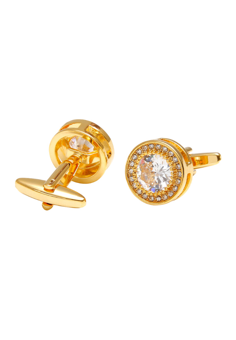 Men's Cufflinks Retro Light Luxury Inlaid Zircon Round Shirt Cuff Nails