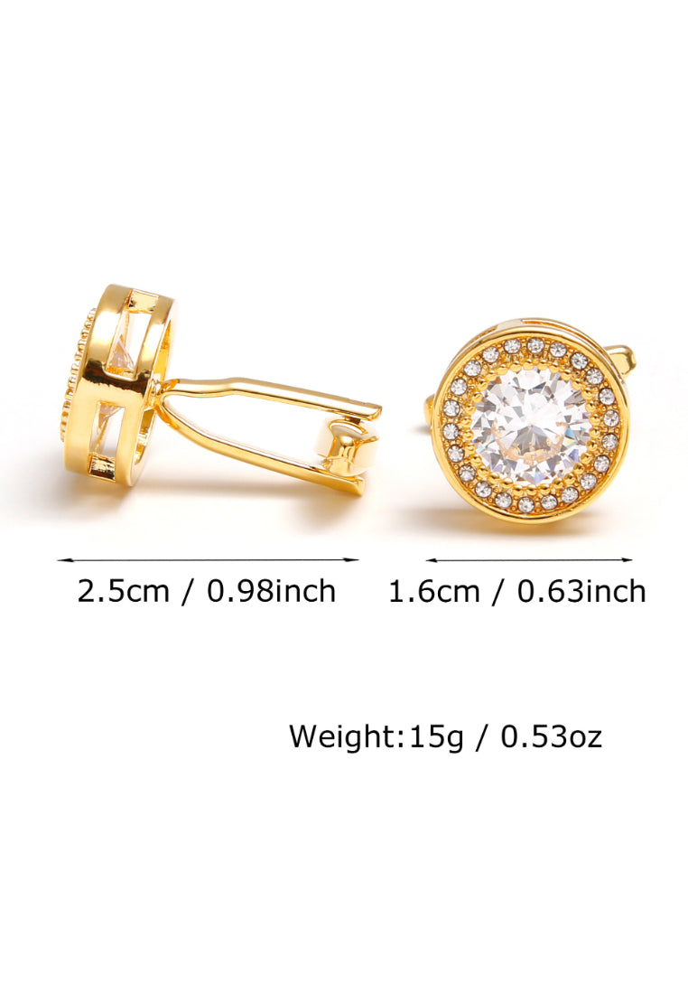 Men's Cufflinks Retro Light Luxury Inlaid Zircon Round Shirt Cuff Nails