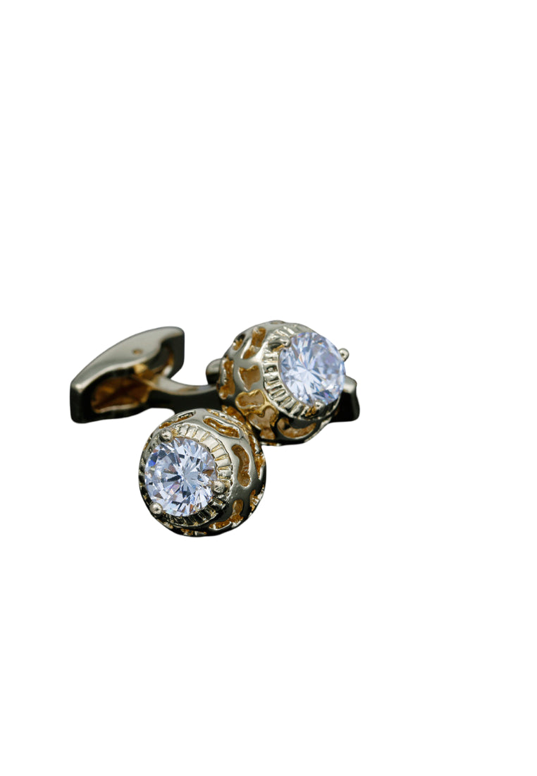 Men's Cufflinks High Quality Light Luxury Zircon Gold Shirt Cuff Nail Decoration Set