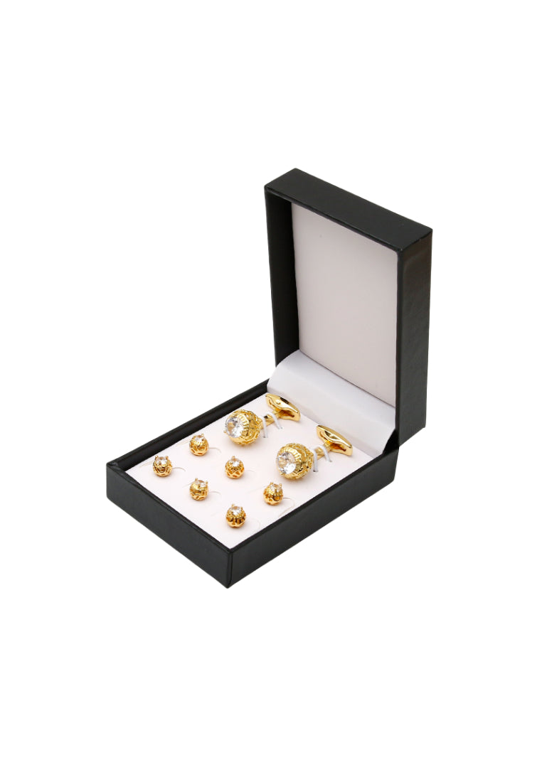 Men's Cufflinks High Quality Light Luxury Zircon Gold Shirt Cuff Nail Decoration Set