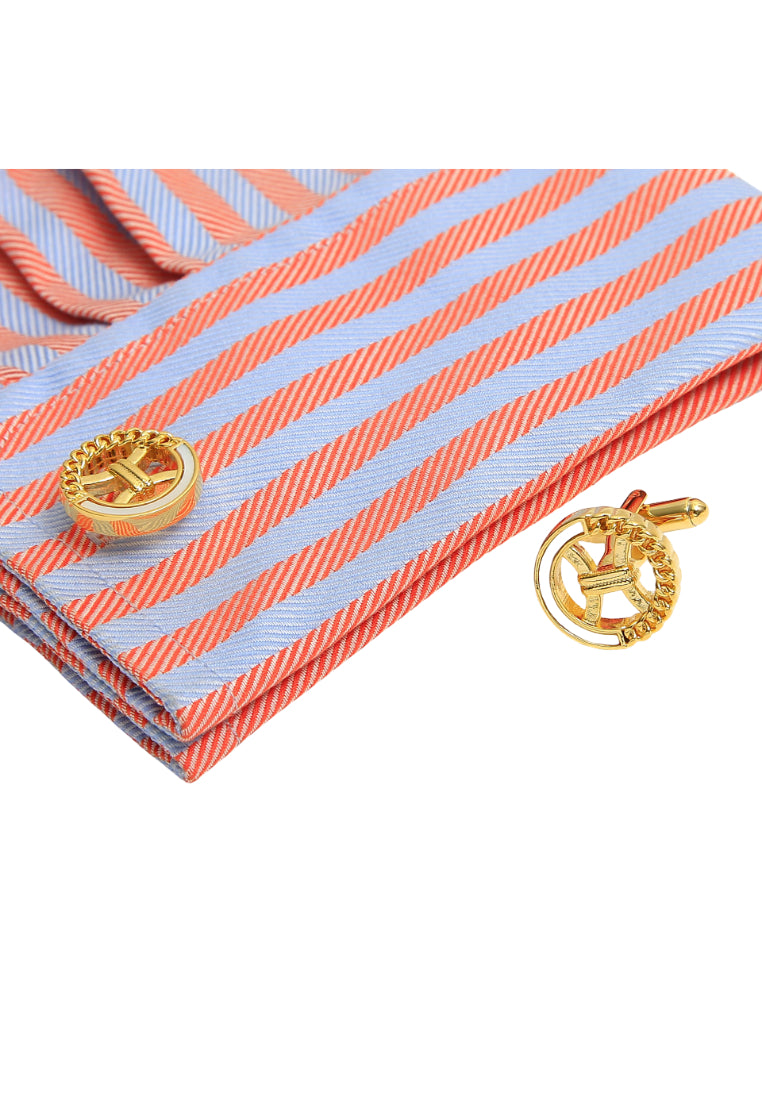Men's Cufflinks Light Luxury Round Hollow Shell Copper Shirt Sleeve Nail Buttons