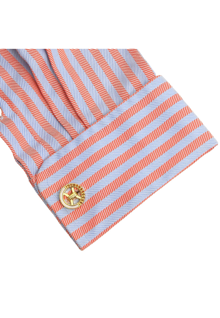 Men's Cufflinks Light Luxury Round Hollow Shell Copper Shirt Sleeve Nail Buttons