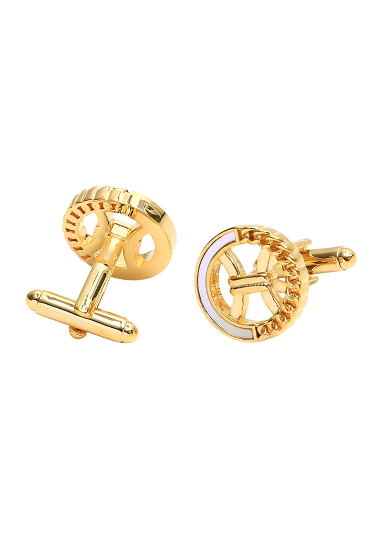 Men's Cufflinks Light Luxury Round Hollow Shell Copper Shirt Sleeve Nail Buttons
