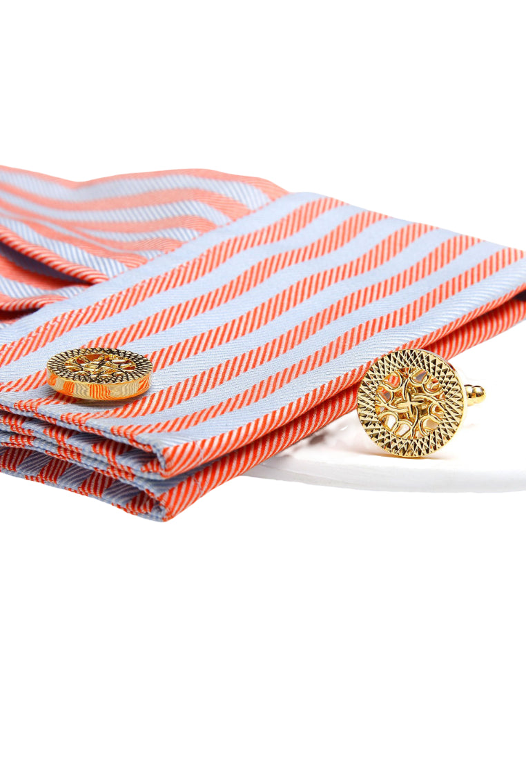 Pair Of Color Selection Round Simple Exquisite Art Hollow French Men's Cufflinks Cuff Nails