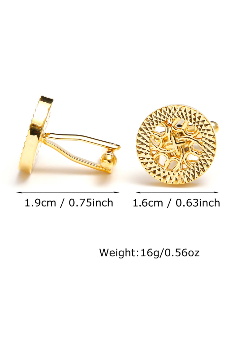 Pair Of Color Selection Round Simple Exquisite Art Hollow French Men's Cufflinks Cuff Nails