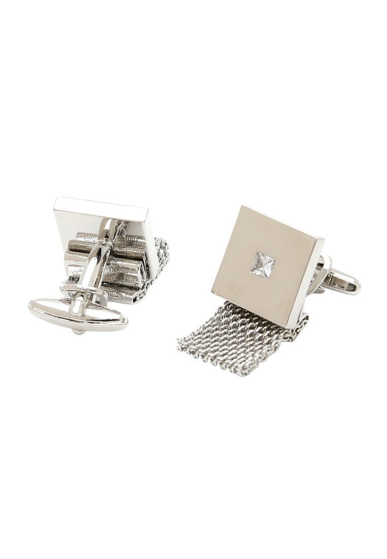 Men's Cufflinks Light Luxury Diamond Chain Square Silver Copper Shirt Sleeve Nails