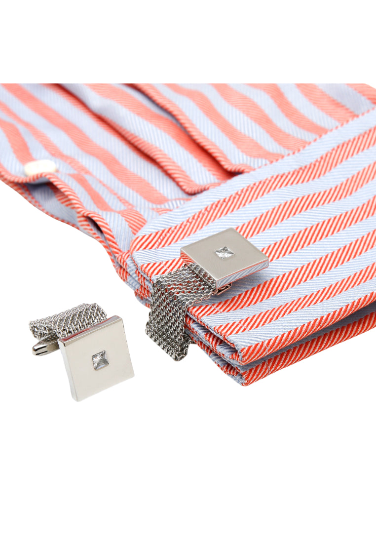 Men's Cufflinks Light Luxury Diamond Chain Square Silver Copper Shirt Sleeve Nails