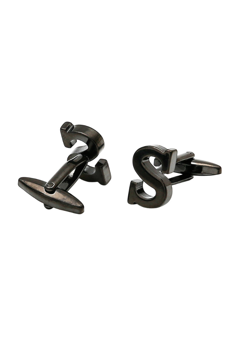 Men's Cufflinks Creative Personality English Letters Black Stainless Steel Elegant Jewelry