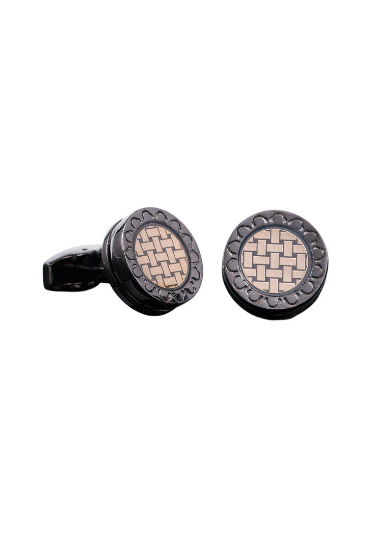 Men's Cufflinks High Quality Gun Gray Striped Personality Shirt Sleeve Nails