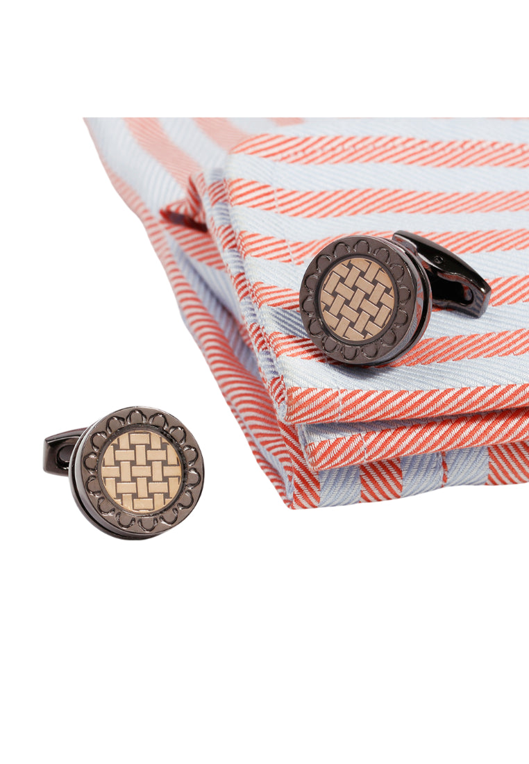 Men's Cufflinks High Quality Gun Gray Striped Personality Shirt Sleeve Nails