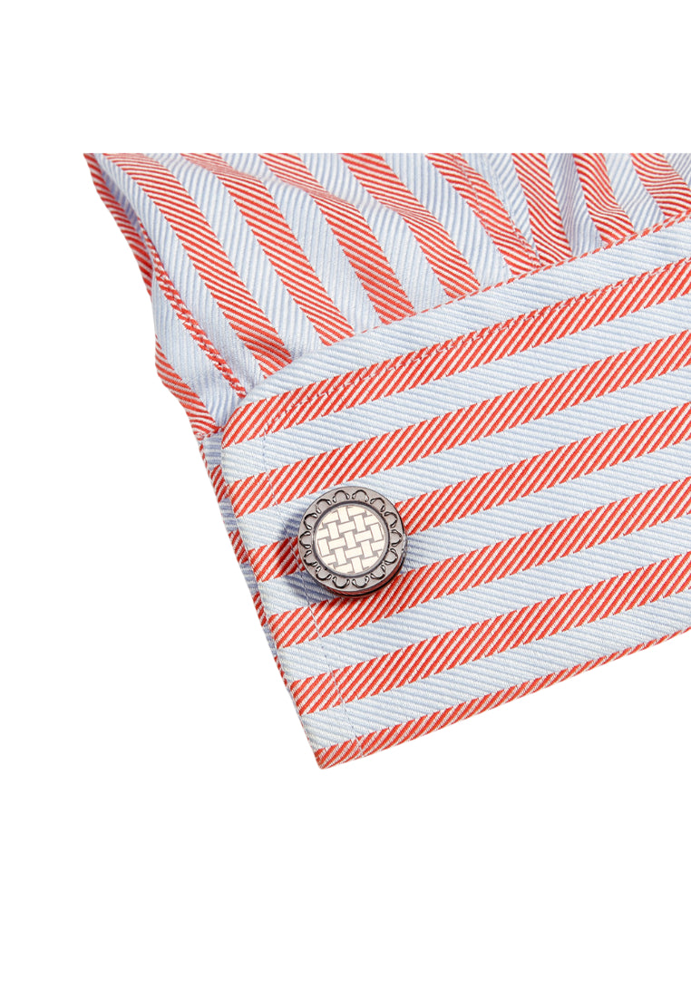 Men's Cufflinks High Quality Gun Gray Striped Personality Shirt Sleeve Nails