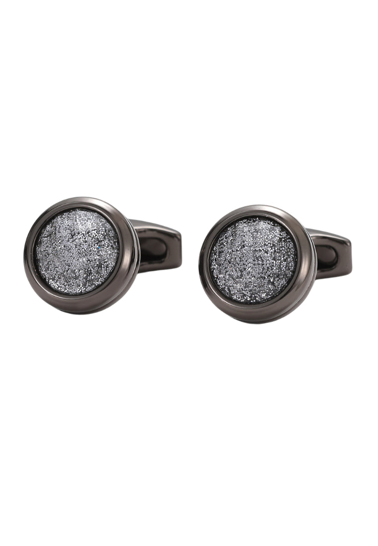 Men's Cufflinks Silver Starry Round Gun Gray Shirt Cuff Nails