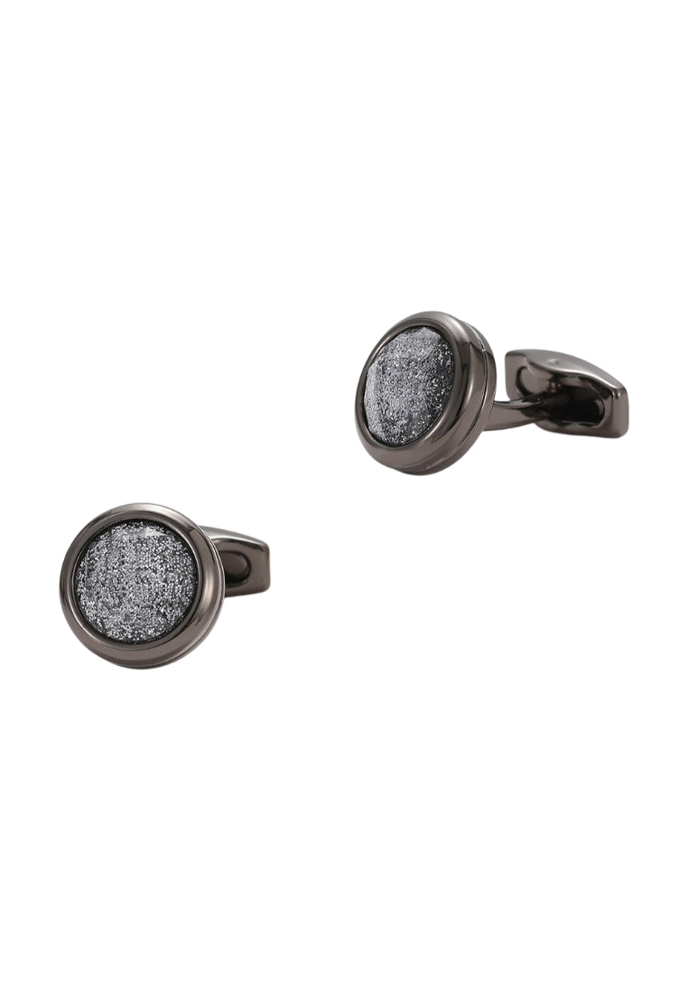 Men's Cufflinks Silver Starry Round Gun Gray Shirt Cuff Nails