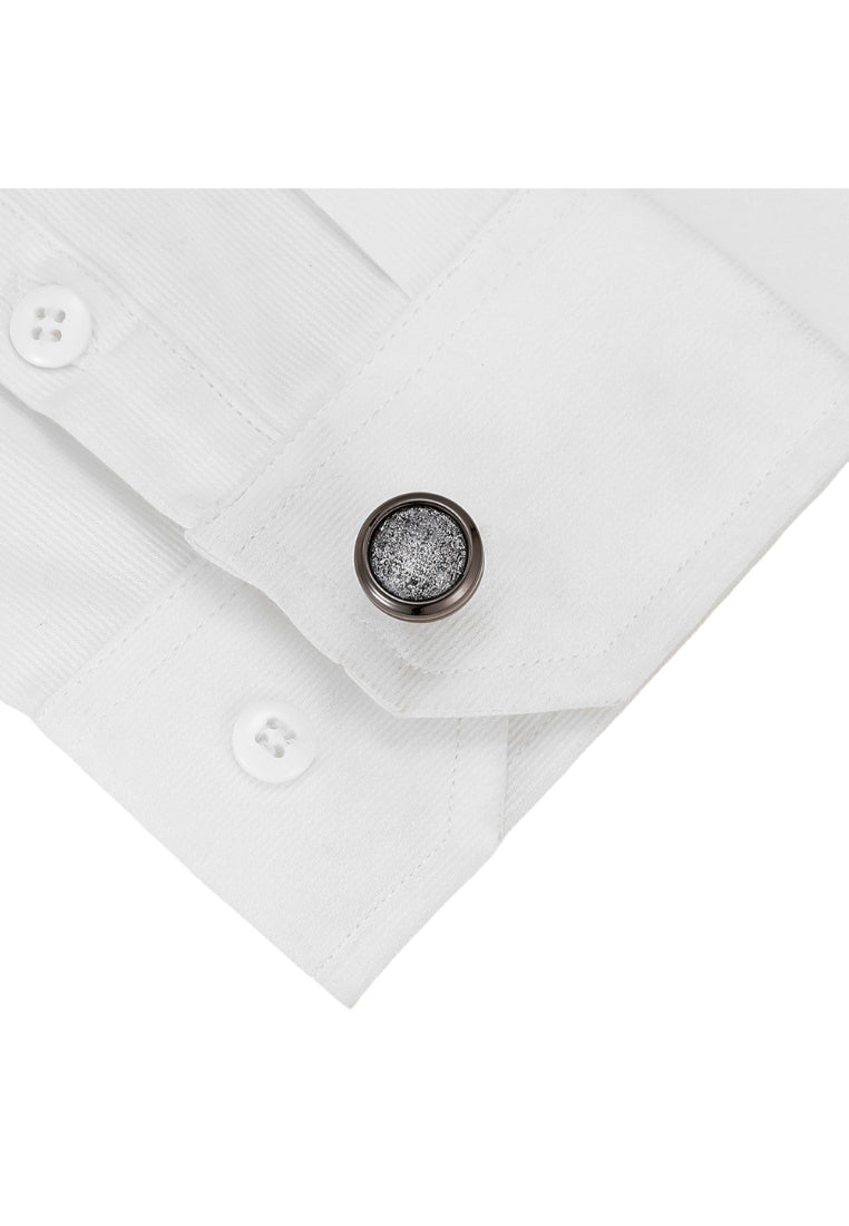Men's Cufflinks Silver Starry Round Gun Gray Shirt Cuff Nails
