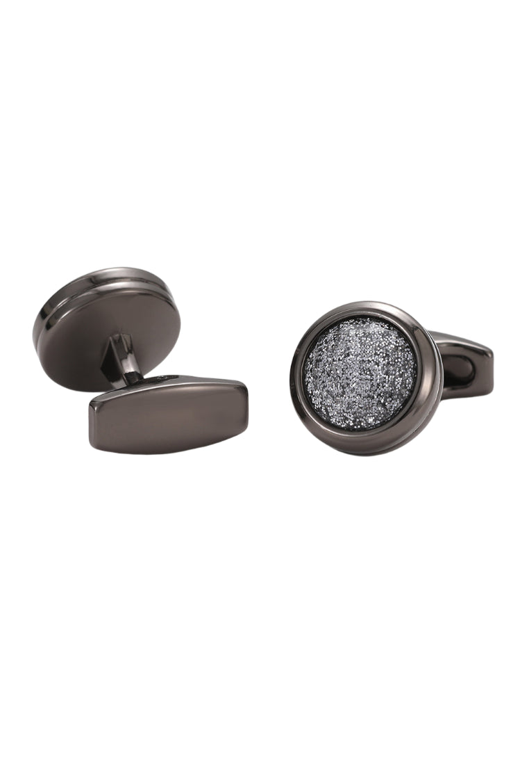 Men's Cufflinks Silver Starry Round Gun Gray Shirt Cuff Nails