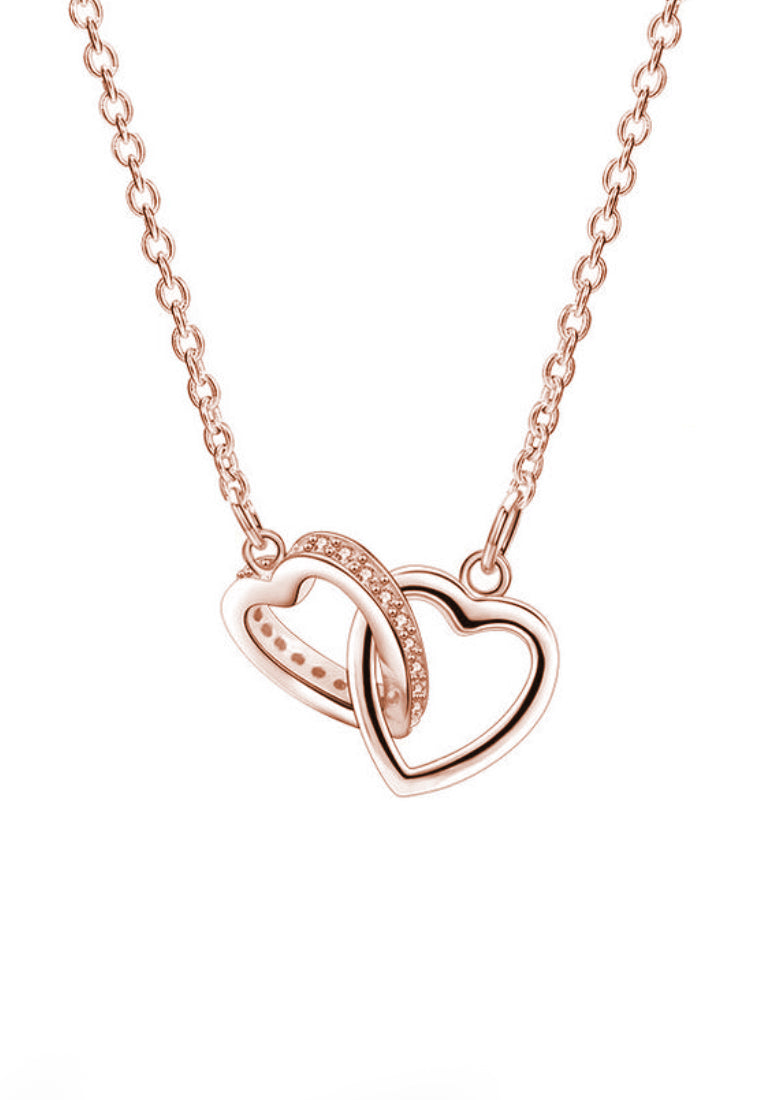 Simple Heart -Type Imitation Diamond Pendant Necklace