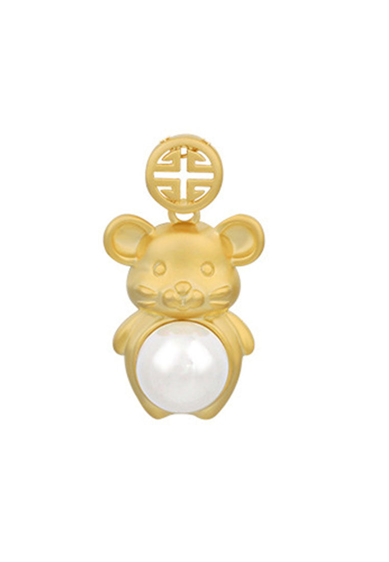 Cute Mouse With Freshwater Pearl Necklace