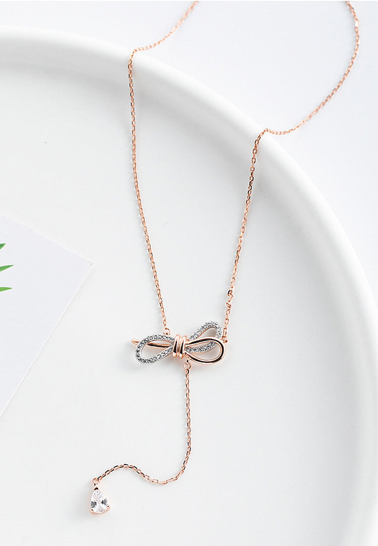 Diamond Bow Pendant Necklace