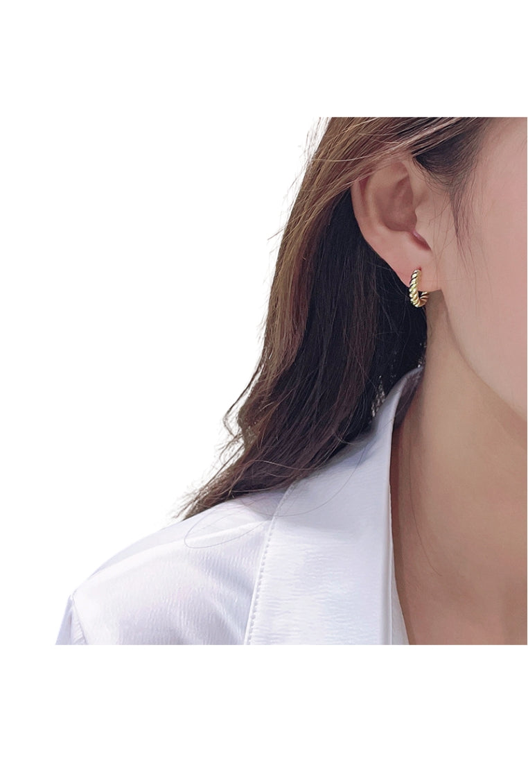 S925 silver twisted braided earrings