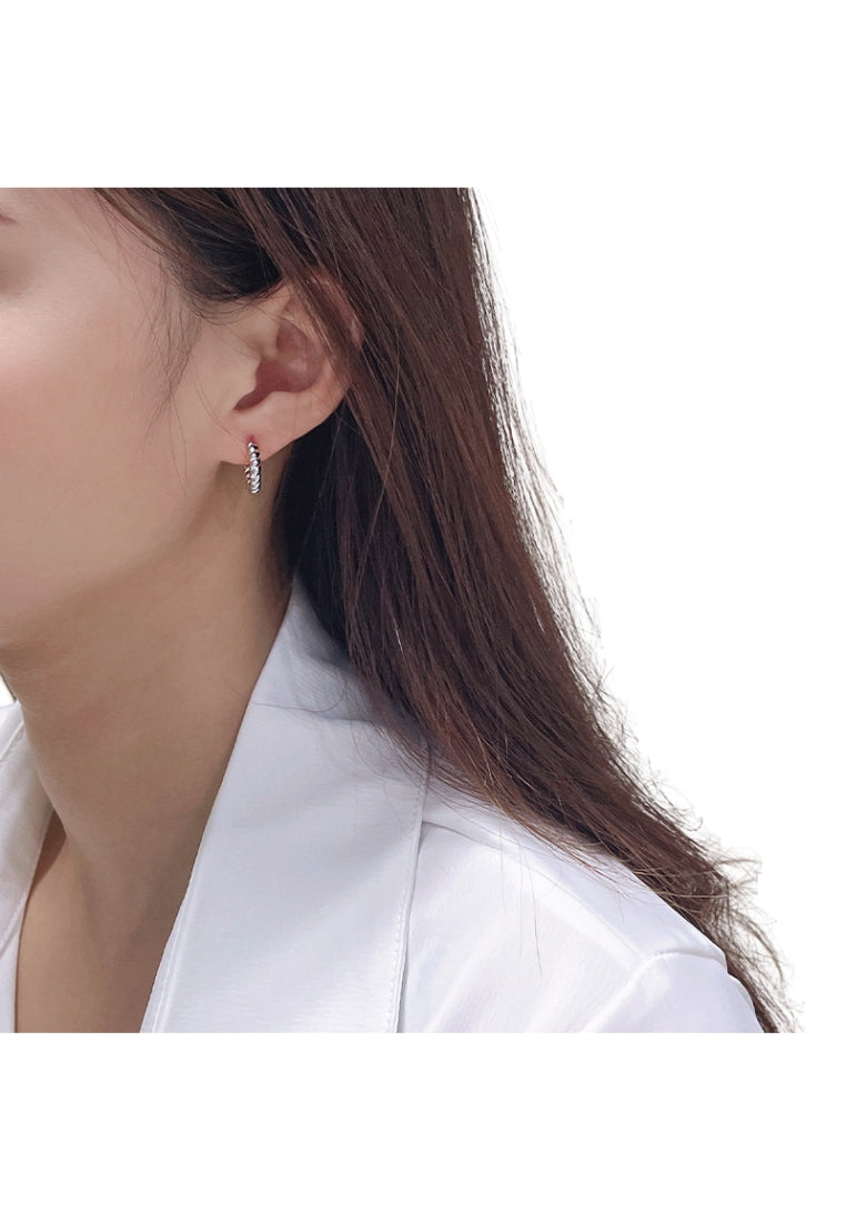 S925 silver twisted braided earrings