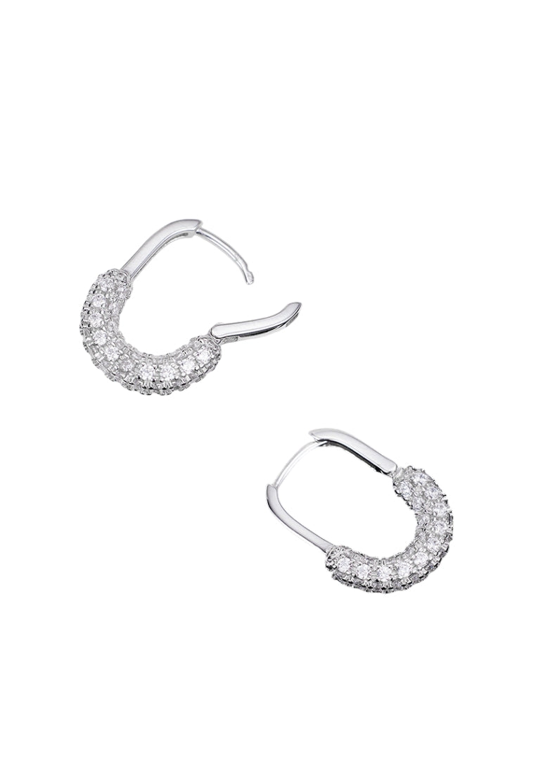 S925 silver starry sky geometric Ushaped stud earrings