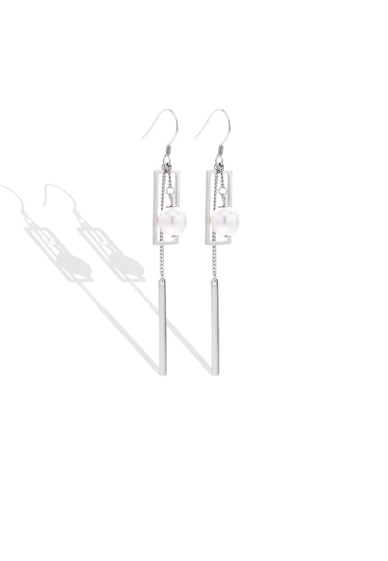 S925 Silver Baroque Pearl Stud Earrings for Women with Long Tassel and Fashionable Luxury Style