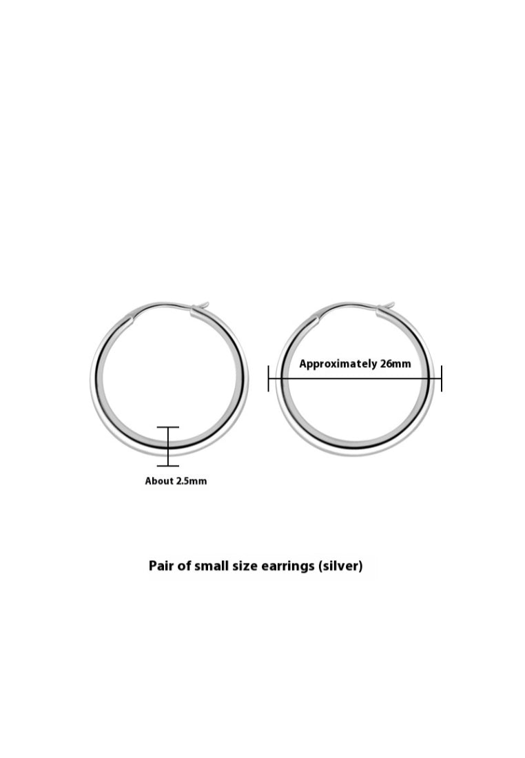 S925 silver personality hoop earrings