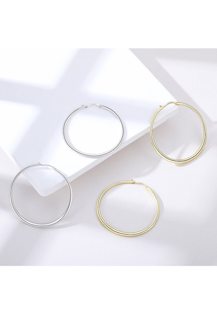 S925 silver personality hoop earrings