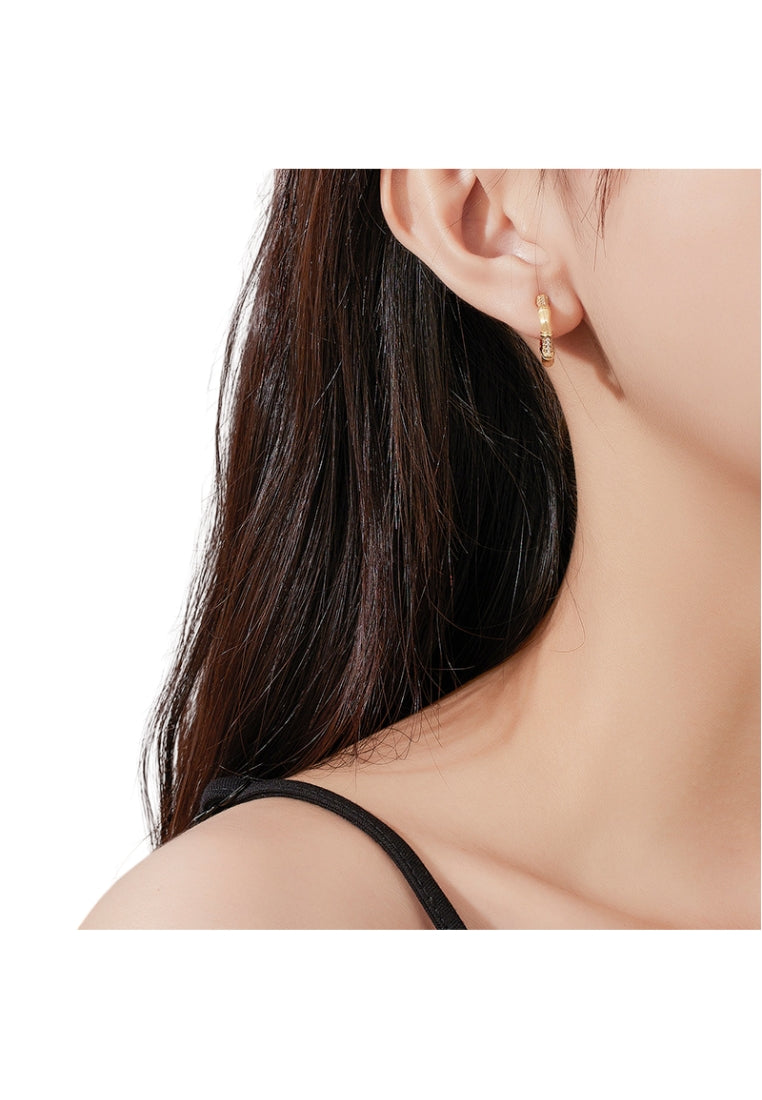 S925 silver medieval brushed bamboo earrings