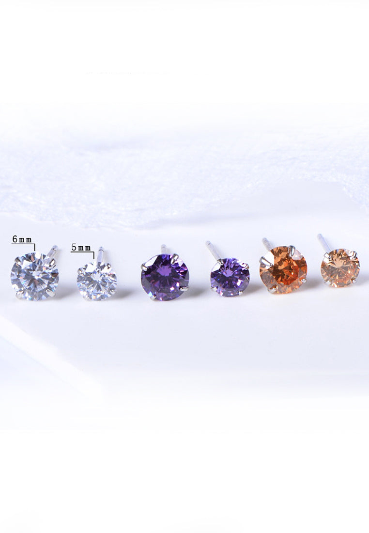 Fashion Four -Claws Imitated Diamond Earrings