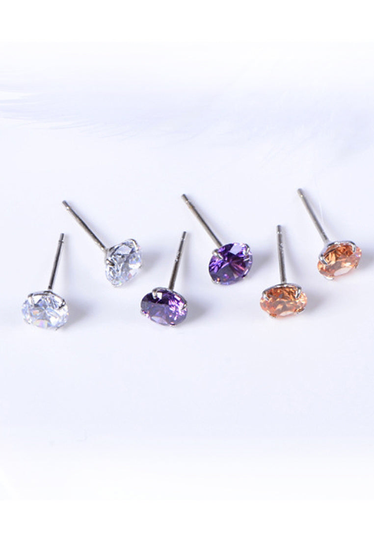Fashion Four -Claws Imitated Diamond Earrings