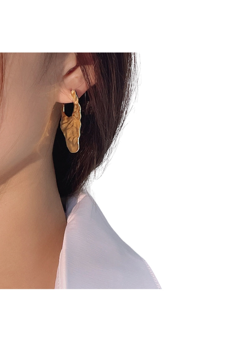 Italian Brushed Leaf Earrings